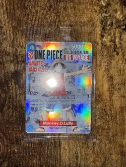 One Piece Monkey D. Luffy US Voyage College Basketball Promo Card Sealed - Image 1