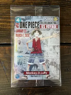 One Piece Monkey.D.Luffy College Basketball US Voyage Promo Card - Image 1