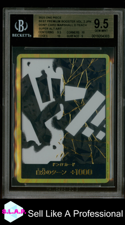 MARSHALL.D.TEACH GOLD DON! SUPER ALT ART ONE PIECE 2025 PRB02 VOL. 2 JAP BGS 9.5 - Image 1