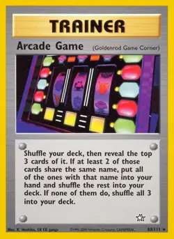 Arcade Game - 83/111 - Pokemon Neo Genesis Unlimited Rare Card WOTC HP - Image 1