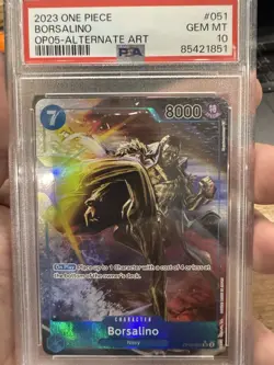 2023 One Piece BORSALINO 051 OP05 Alternate Art SR PSA 10 Gem Mint! - Image 1