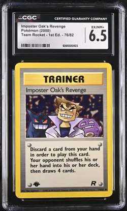 Imposter Oak's Revenge 1st Edition 76/82 Team Rocket CGC 6.5 EX/NM+ 2000 - Image 1