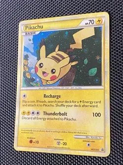 Pikachu HGSS03 Swirl Pokemon TCG: 2010 HGSS Black Star Promo LP/NP - Image 3