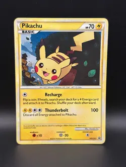 Pikachu HGSS03 Swirl Pokemon TCG: 2010 HGSS Black Star Promo Pokemon TCG LP - MP - Image 3