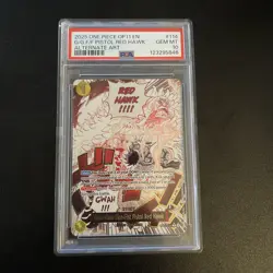 One Piece Gum-gum Fire-fist Pistol Red Hawk Op11-114 Alt Art Event Psa 10 - Image 1