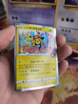 Pokemon Karte Card Holo Shibuya's Pikachu Graffiti Sword Shield Promo japan VG- - Image 5
