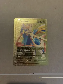 ⭐⚔ Zacian V Gold Foil Pokemon Card #138/202 - NM Custom Display Card ⚔✨ - Image 1