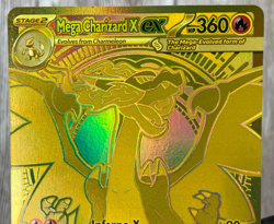 GOLD Mega Charizard X EX - 130/094 - Full Art Gold - Potential 10 Pokemon Card - Image 3