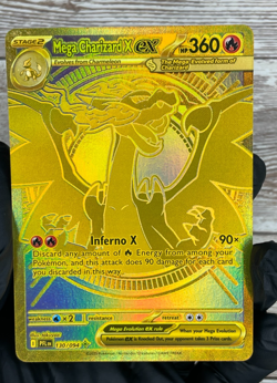 GOLD Mega Charizard X EX - 130/094 - Full Art Gold - Potential 10 Pokemon Card - Image 5
