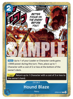 OP05-057 Hound Blaze Rare One Piece TCG Card OP05 - Image 1