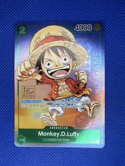 Monkey D Luffy P-037 1st Anniversary Tournament STAMP Promo Holo One Piece Card - Image 1