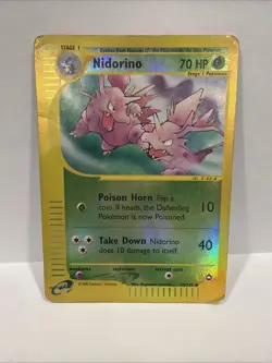 Pokemon TCG Nidorino Card 055/147 Aquapolis Holo - Image 1