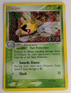Ninjask 13/107 EX Deoxys Stamped Holo Rare Pokemon Card MP - Image 1