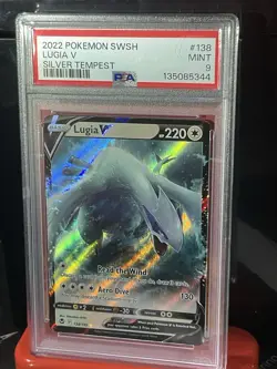 Pokemon Lugia v TCG Sword & Shield Silver Tempest Card 138/195 PSA 9 - Image 1