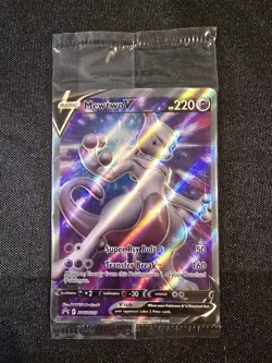 Pokemon TCG Mewtwo v SWSH229 Ultra Rare Black Star Promo Card NM Condition - Image 1