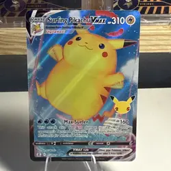 Pokemon TCG 2021 Surfing Pikachu VMAX Celebrations Holo Ultra Rare Card 009/025 - Image 1