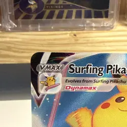 Pokemon TCG 2021 Surfing Pikachu VMAX Celebrations Holo Ultra Rare Card 009/025 - Image 3