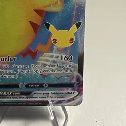 Pokemon TCG 2021 Surfing Pikachu VMAX Celebrations Holo Ultra Rare Card 009/025 - Image 5