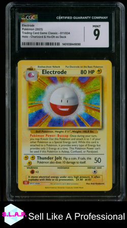 ELECTRODE POKEMON 11 2023 TRADING CARD GAME CLASSIC HOLO EN CGC 9 - Image 1