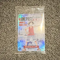 One Piece Card Gonzaga College Monkey D. Luffy US Voyage Promo Holo ST01-001 - Image 1