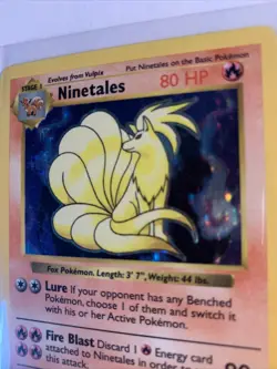 Ninetales Pokemon Card Holo Shadowless 12/102 Rare - Image 5