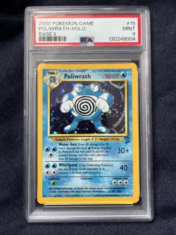 Pokemon Card Poliwrath 15/130 Base Set 2 Holo Rare WOTC PSA 9 MINT - Image 1
