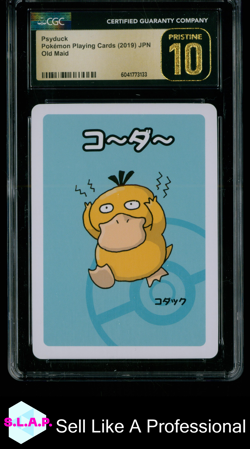 PSYDUCK POKEMON PLAYING CARDS 2019 OLD MAID NON-HOLO JP CGC 10 - Image 1
