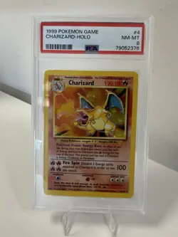 Pokemon TCG Charizard Base Set Holo Unlimited Rare Card 4/102 PSA 8 - Image 1