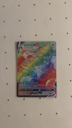 Pokemon TCG Snorlax VMAX Holo Card 206/202 Sword & Shield Rainbow Secret Rare - Image 1