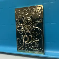 1999 Burger King Limited Edition Pokemon Trading Card 23K Gold Plated Mewtwo EC - Image 3