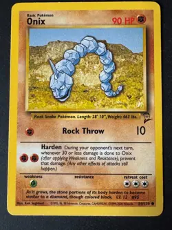 Onix Pokemon Common Card Base Set 2 - 84/130 1999 - Image 1
