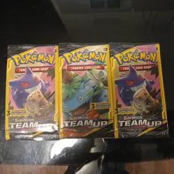 Pokemon Sun and Moon Team Up 3-Card Booster Packs New (3packs) - Image 1