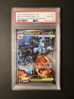 PSA 10 MEGA CHARIZARD X EX 125/094 Phantasmal Flames Graded Pokemon Card Gem - Image 1