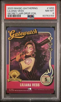 2023 MTG SECRET LAIR DROP FOIL #1455 LILIANA VESS PSA 8 - Image 1
