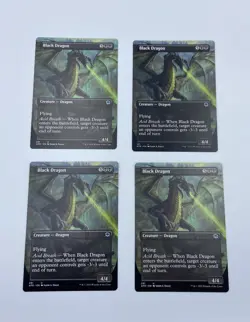 MTG - Black Dragon x 4 - Forgotten Realms - AFR 291 - Showcase - Image 1