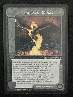 Balrog of Moria The Wizards Limited Middle Earth CCG MECCG Never Played NM - Image 1