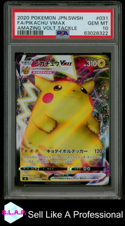 PIKACHU VMAX POKEMON 031/100 2020 AMAZING VOLT TACKLE HOLO JAPANISCH PSA 10 - Image 1