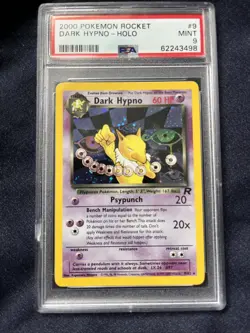 Pokemon Dark Hypno TCG Team Rocket Holo Card 9/82 Unlimited Rare PSA 9 MINT - Image 1