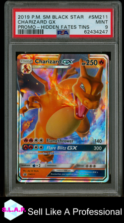 CHARIZARD GX POKEMON SM211 2019 HIDDEN FATES HOLO ENGLISCH PSA 9 - Image 1