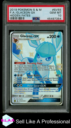 GLACEON GX POKEMON SV55/SV94 2019 HIDDEN FATES HOLO ENGLISH PSA 10 - Image 1