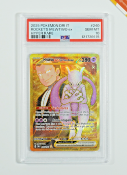 Pokemon PSA 10 Rocket's Mewtwo Ex #240 DRI IT Hyper Rare 2025 Italiano - Image 1