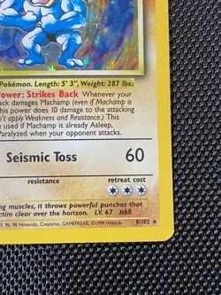 Machamp 8/102 1st Edition Holo Base Set Pokemon MP/LP - Image 4