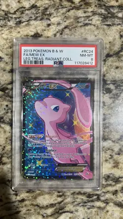 2013 Pokemon B&W Legend Treasures Radiant Collection FULL ART MEW EX PSA 8 NM-MT - Image 1