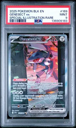 2025 POKEMON BLK EN-BLACK BOLT SPECIAL ILLUSTRATION RARE #169 GENESECT EX PSA 9 - Image 1