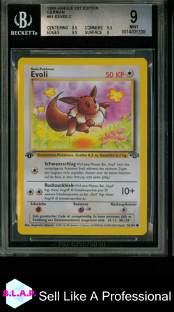 EVOLI POKEMON 51/64 1990 JUNGLE 1 EDITION NON-HOLO DEUTSCH BECKETT 9 - Image 1