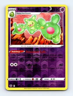 Reuniclus - Silver Tempest 078/195 - Reverse Holo - Holo Rare - NM - Pokemon TCG - Image 1