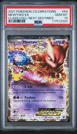 2021 POKEMON CELEBRATIONS CLASSIC COLLECTION #54 MEWTWO EX PSA 10 - Image 1