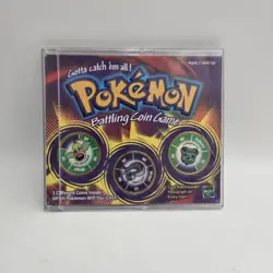 Vintage 1999 Pokemon Battling Coin Game Set Hasbro MB Complete w/ Case - Image 1