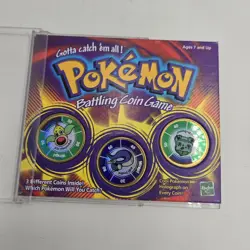 Vintage 1999 Pokemon Battling Coin Game Set Hasbro MB Complete w/ Case - Image 3