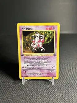 Pokemon TCG Mr. Mime 6/64 1st Edition Jungle Holo MP - Image 1